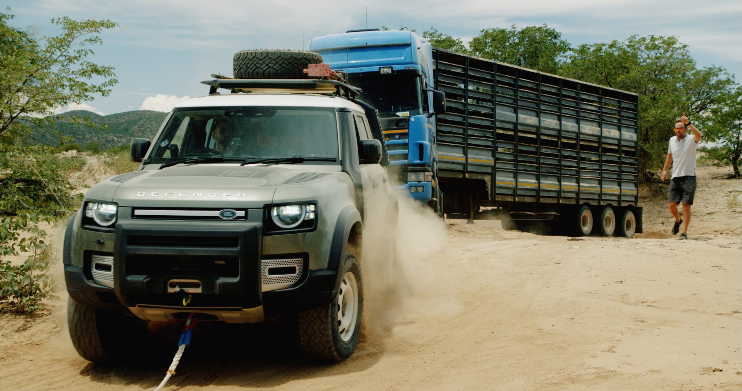 Land Rover Defenders come to the rescue
